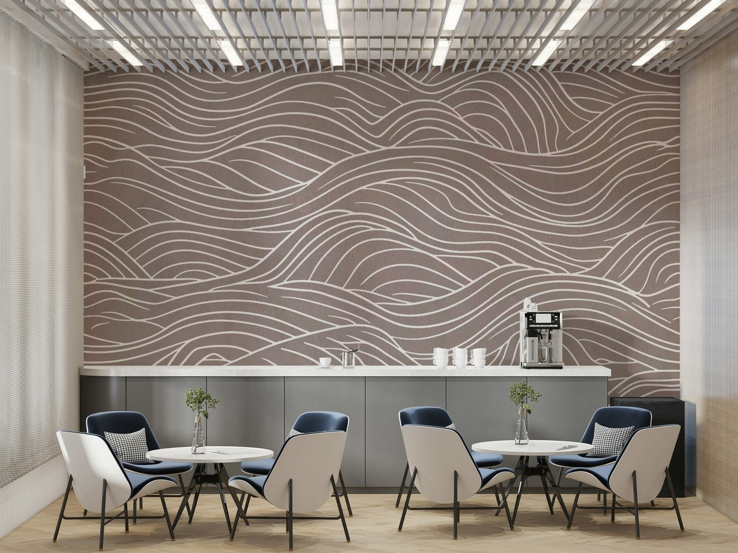The design features a repeating pattern of soft, fluid lines.

