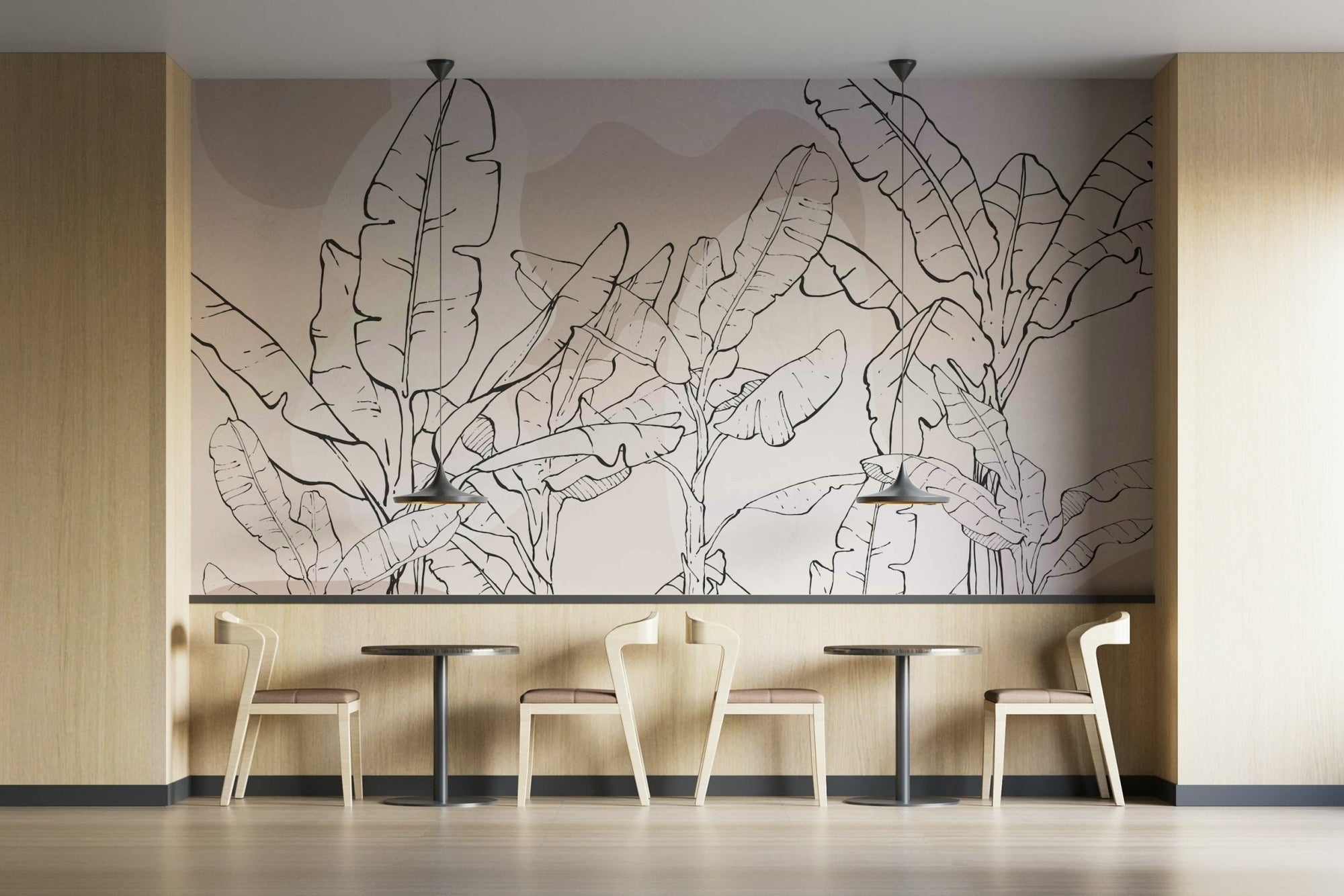 A wall mural of a peaceful leaves pattern. GD3682

