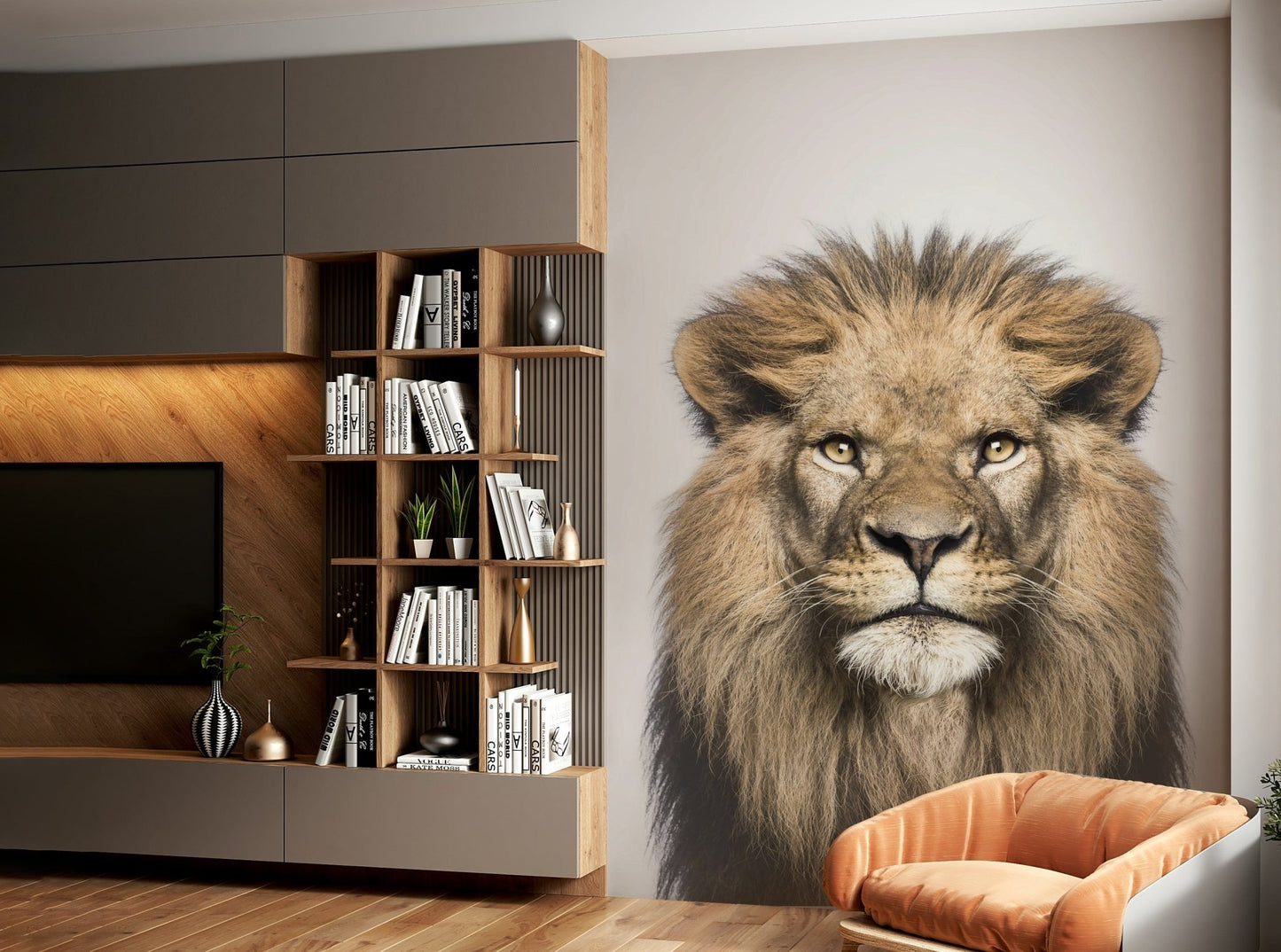 Strong male lion wildlife portrait

