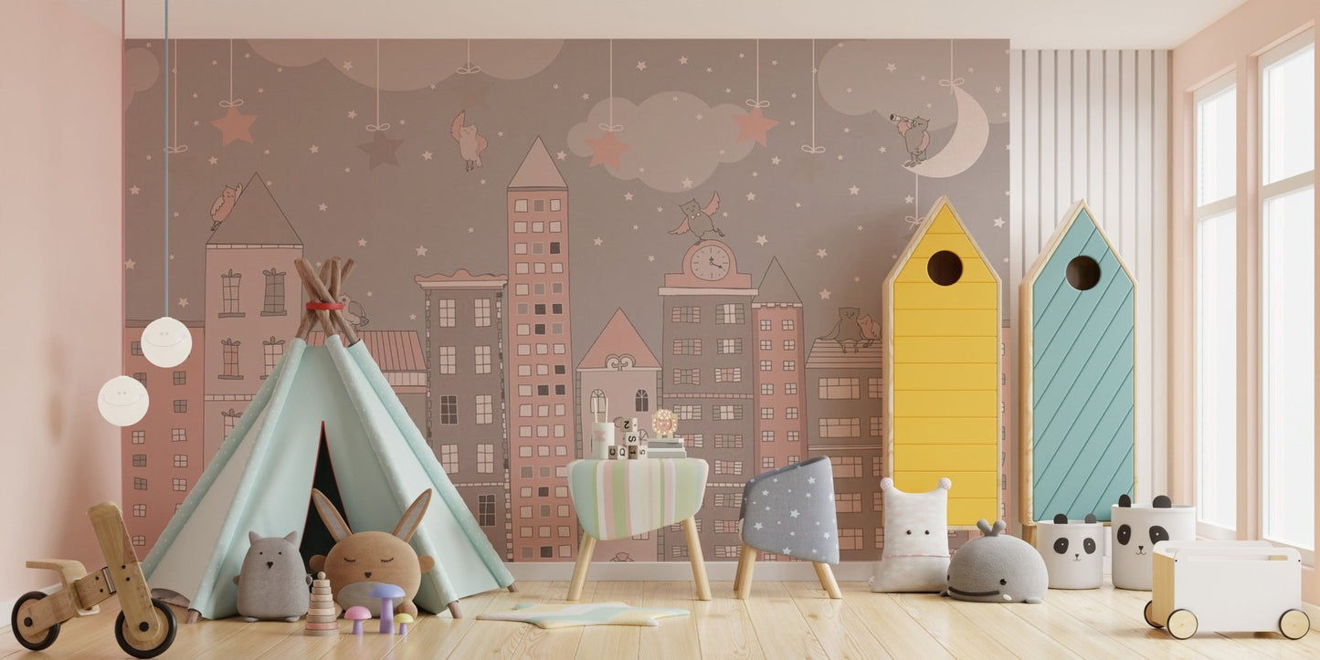 Playful City Sketch Wall Art
 B505