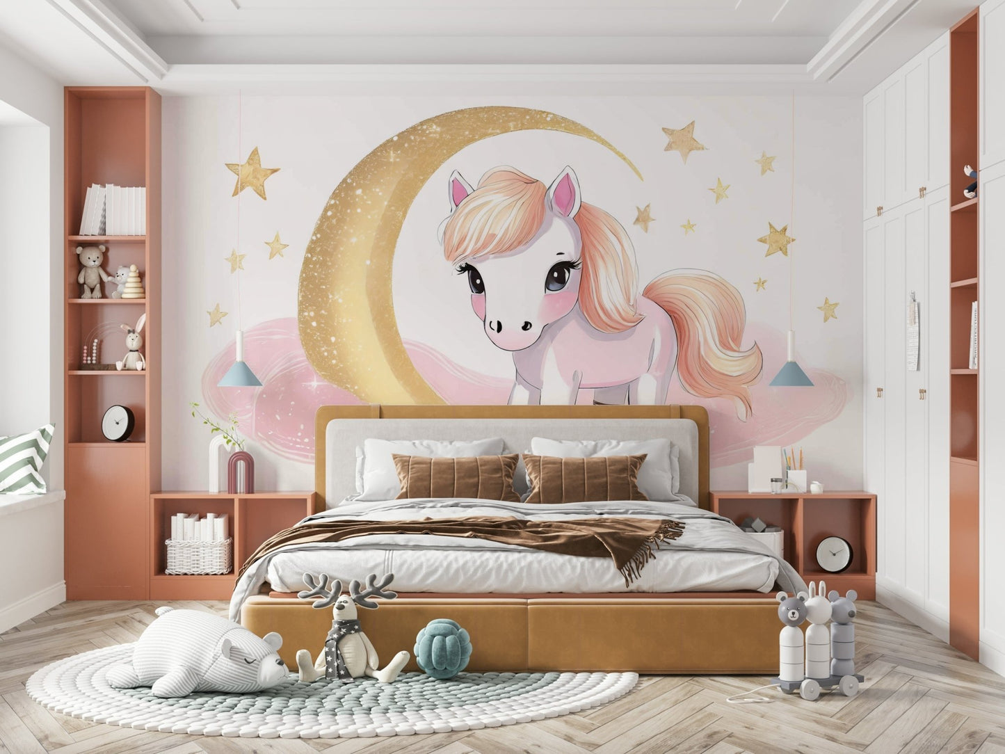 Pony and stars design for dreamy children’s rooms

