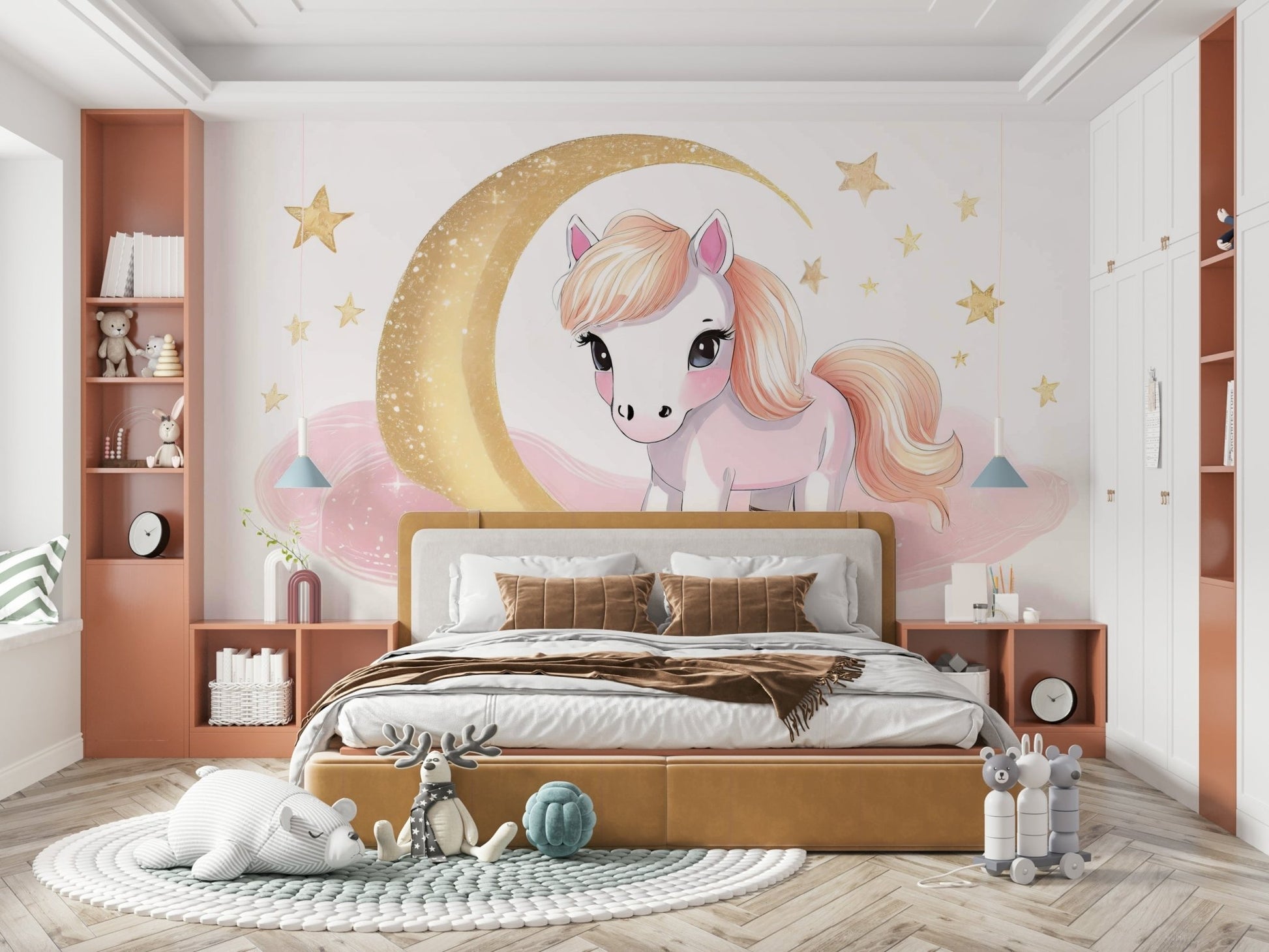 Pony and stars design for dreamy children’s rooms

