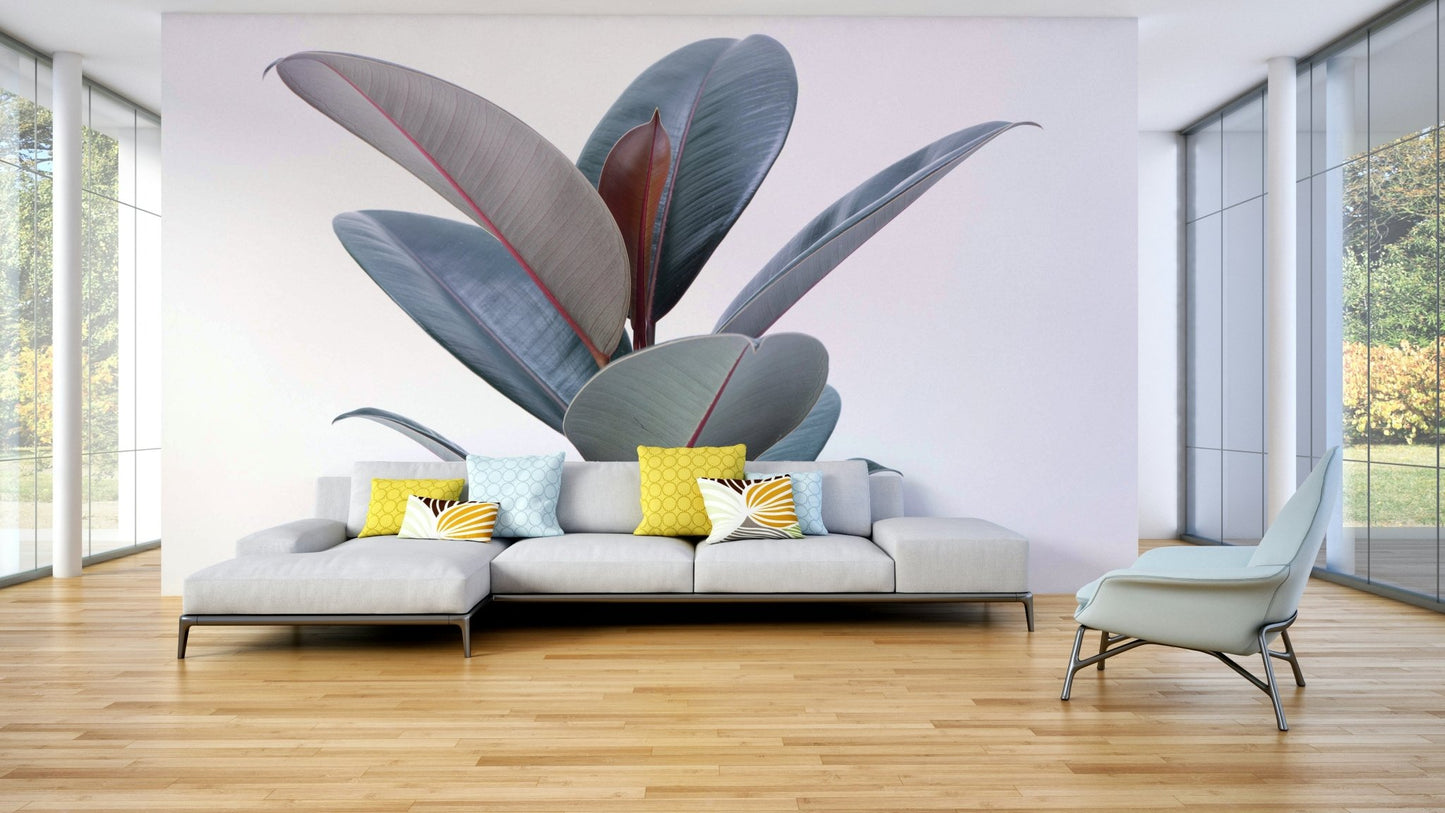 Leafy green mural with a natural, immersive effect.

