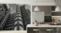 Skyscraper Lloyds Building mural, reflective surfaces and bold lines., GD6874