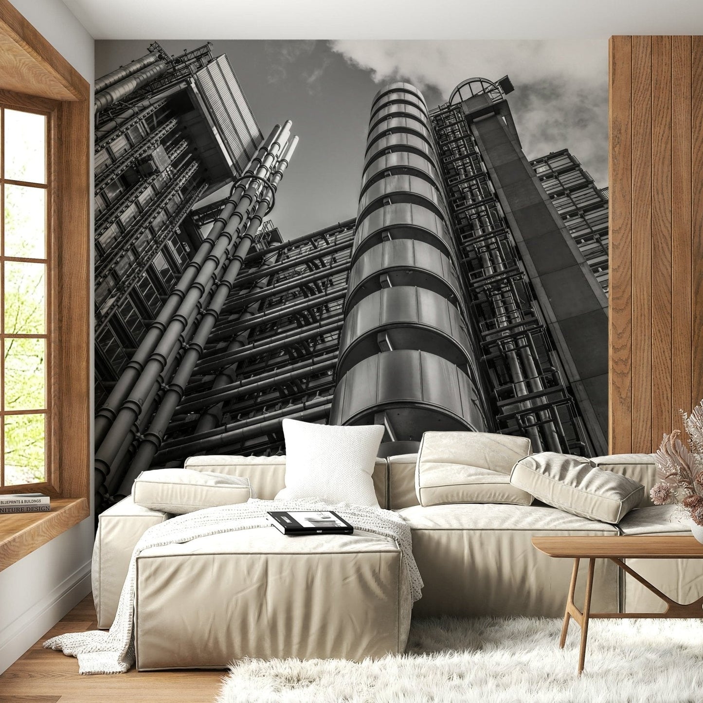 Lloyds Building wallpaper, dramatic sky background for a city mural., GD6874
