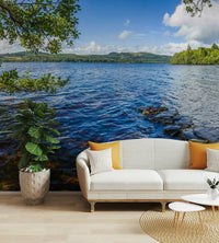 The water is still and calm.

