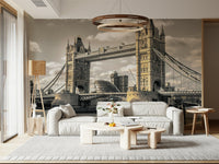 Dramatic sky London Bridge cityscape photographic wallpaper.