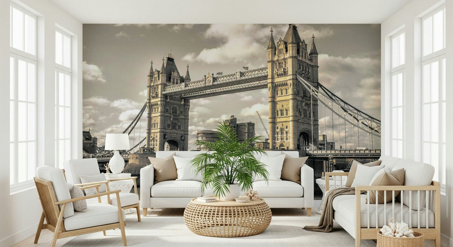 Monumental London Bridge river setting large photo poster.