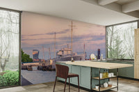 Urban mural with London and the Thames

