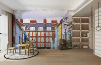 A peaceful panoramic wall mural of a classic London park.

