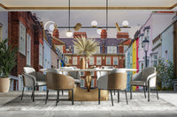 The trees have green leaves, suggesting spring or summer.

