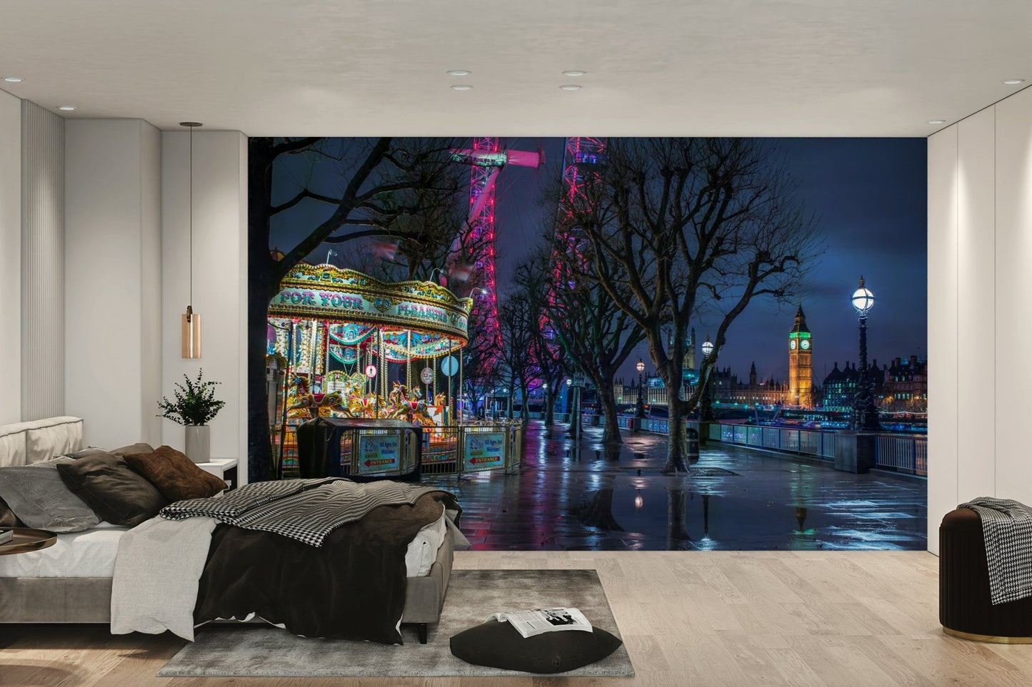 London Eye at night wall art

