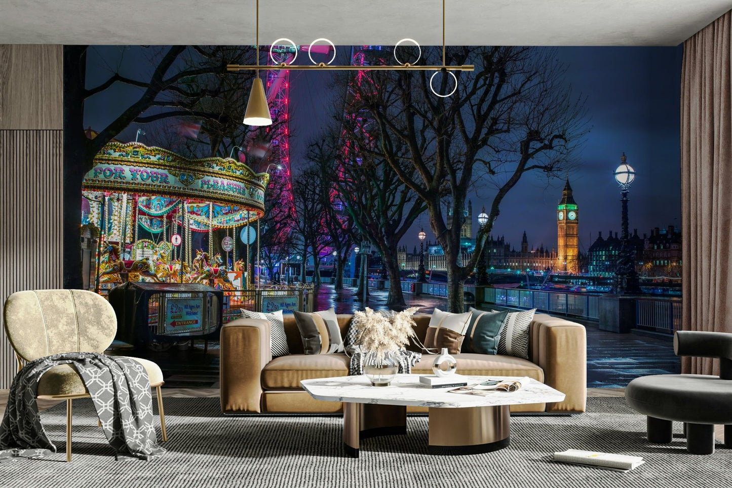 Carousel and Big Ben mural design

