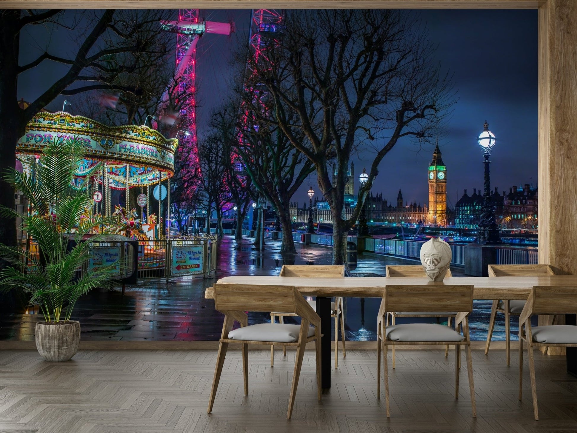 Rainy pavement London wall mural

