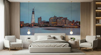 London Luminescence Wall Mural with glowing city lights wallpaper.