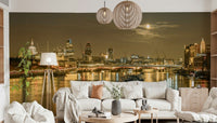 Majestic London Nights buildings, wallpaper, historic St. Paul's dome.