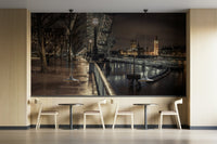 City lights reflecting on Thames mural design

