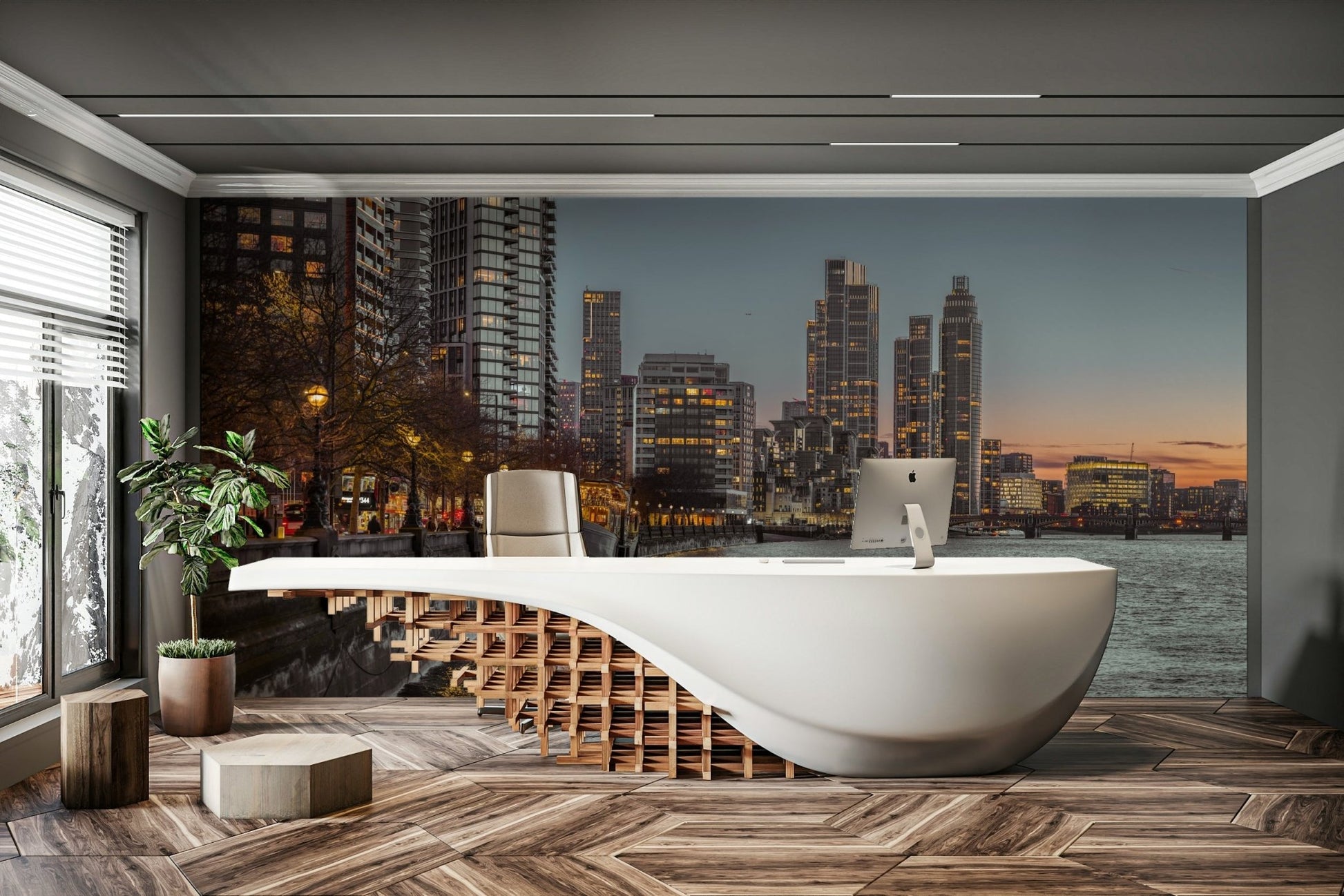Iconic London landmarks mural
