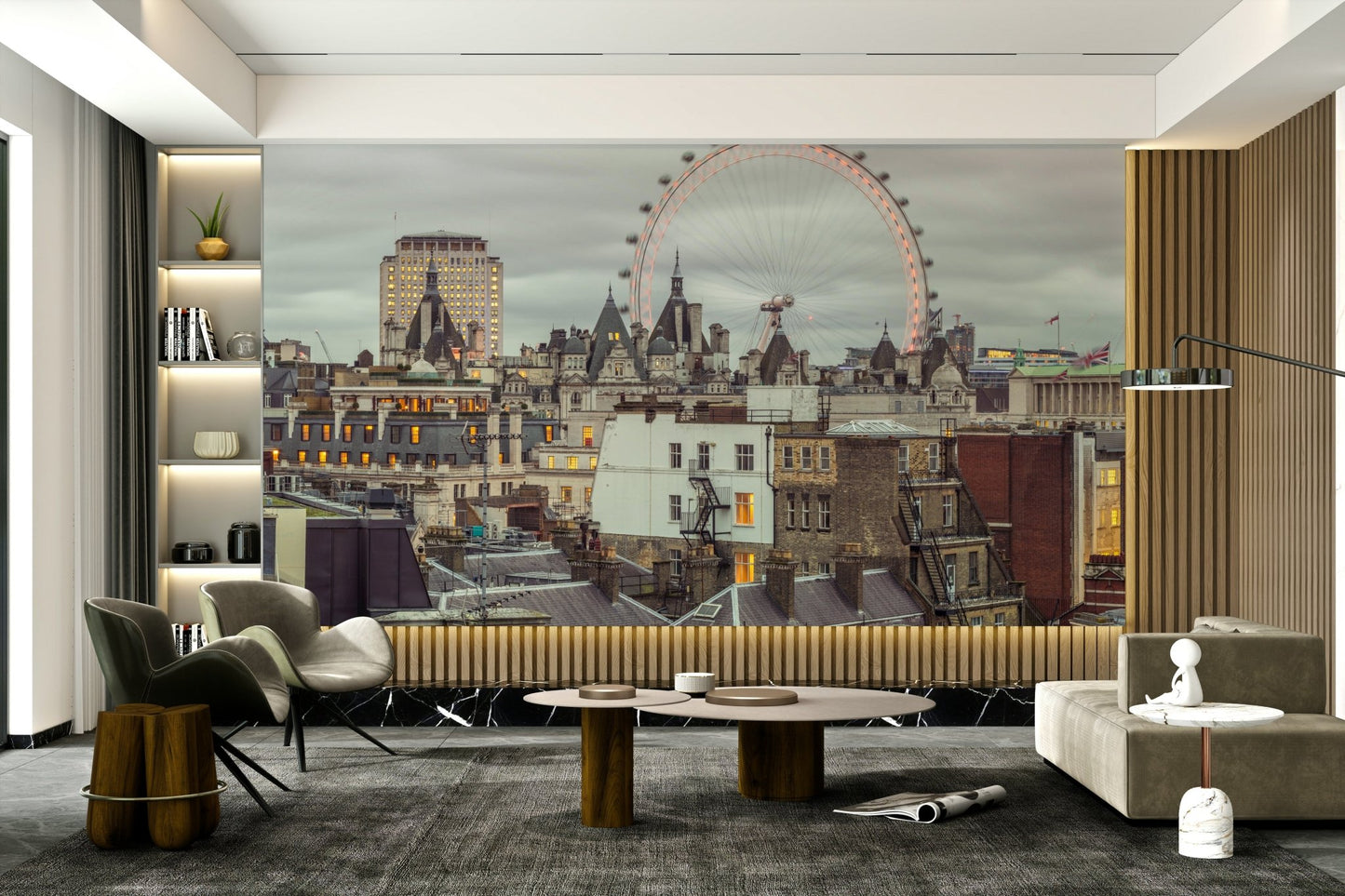 The colors are muted and sophisticated.

