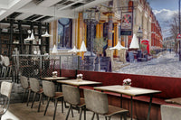 Snow-covered iconic landmarks 