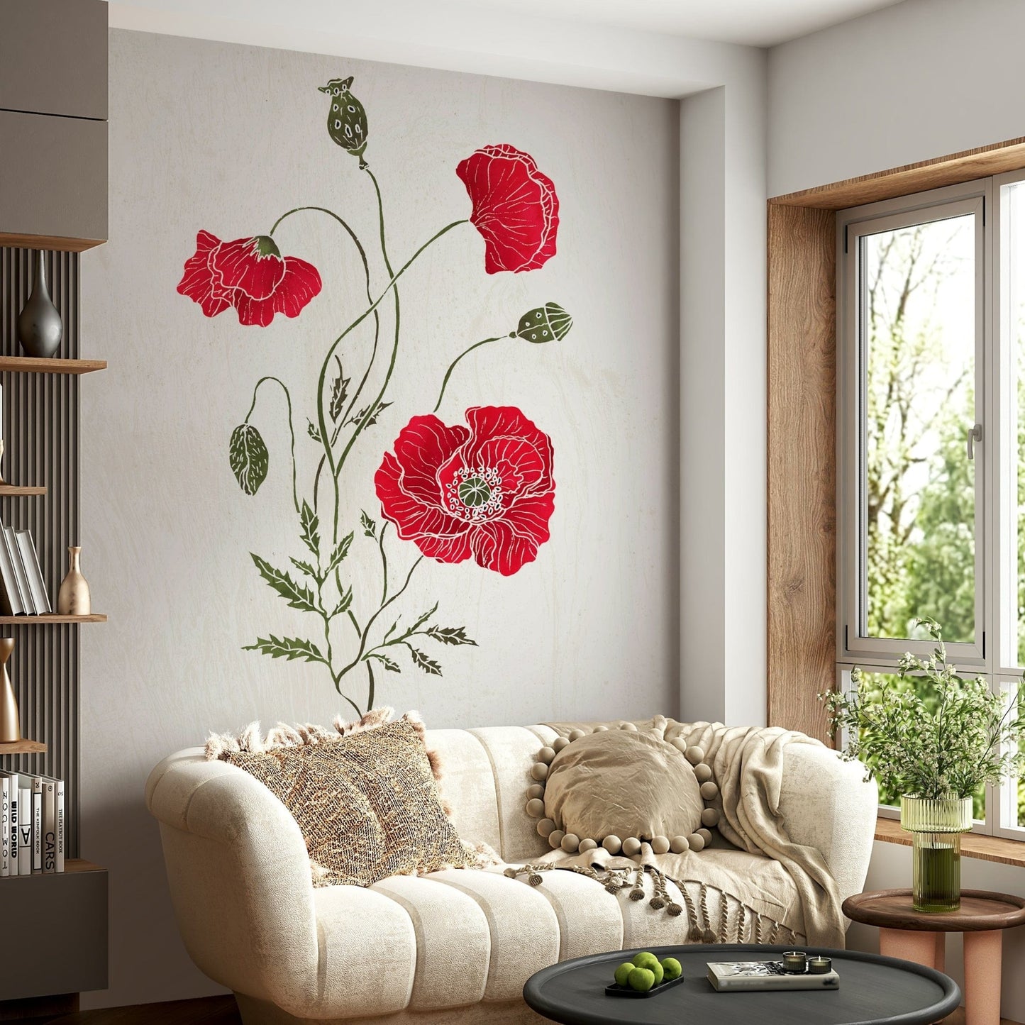 Lonely Red Poppy Wall Mural
