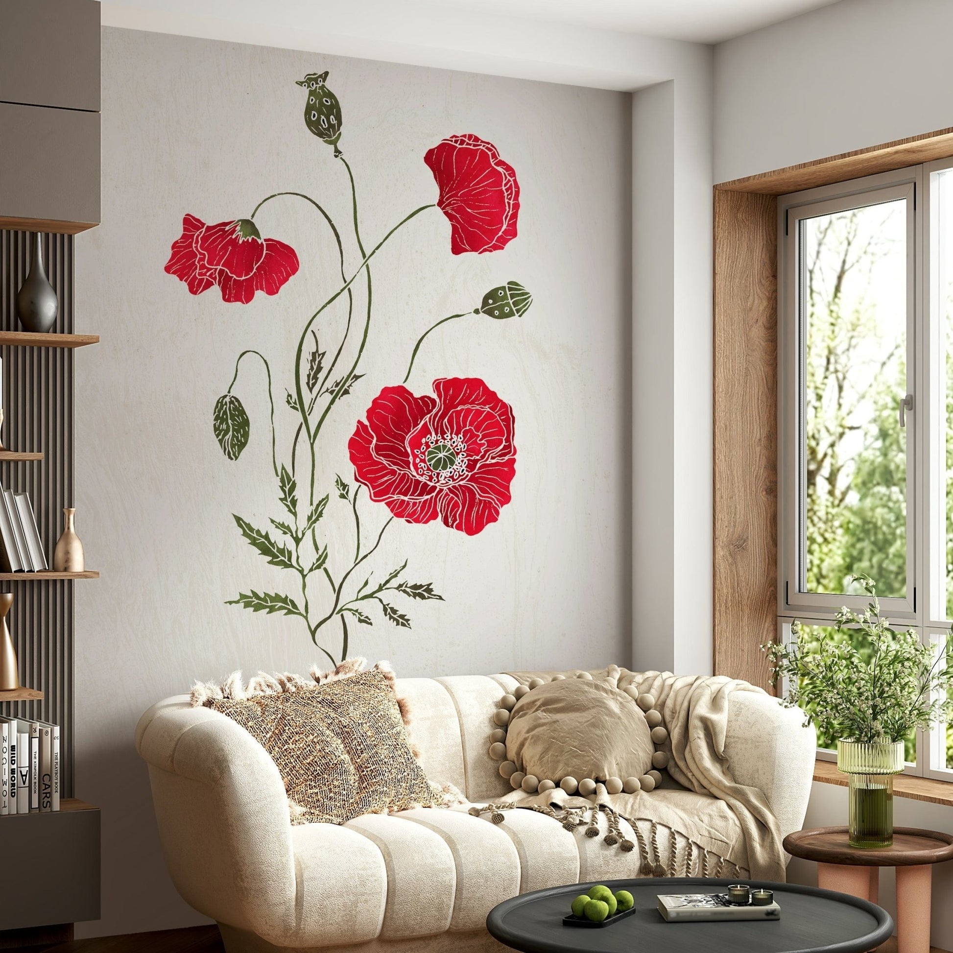 Lonely Red Poppy Wall Mural