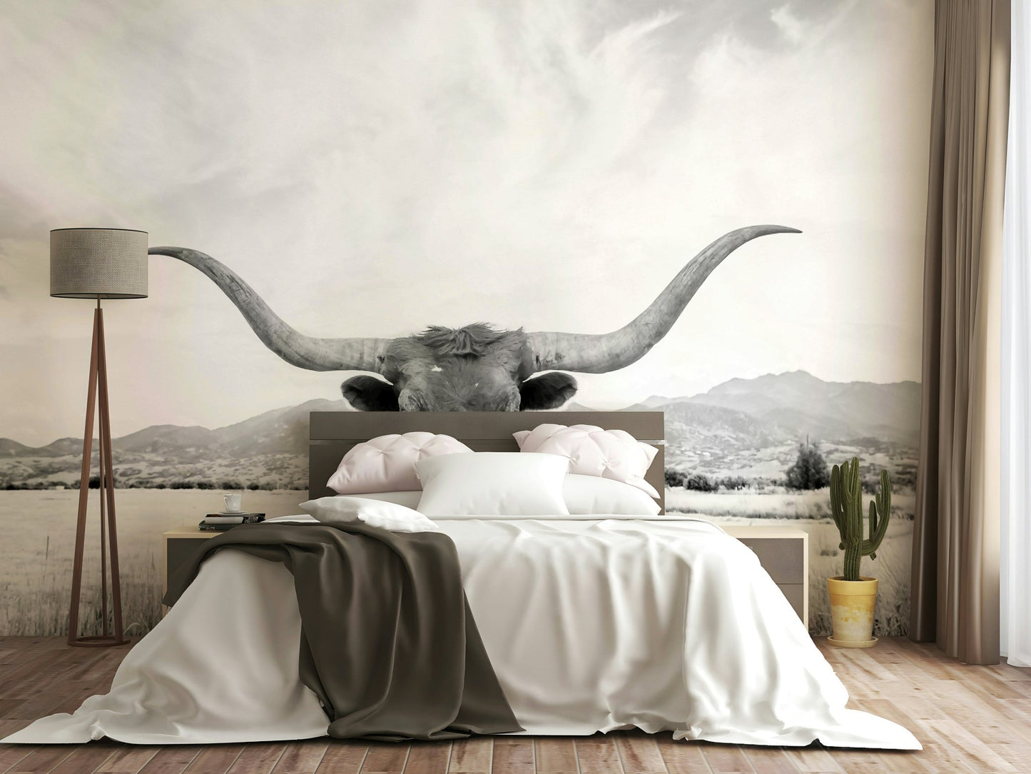 Iconic Western wildlife photography or illustration.

