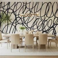 Bold Loop Lines wallpaper energetic abstract doodle style home accent.