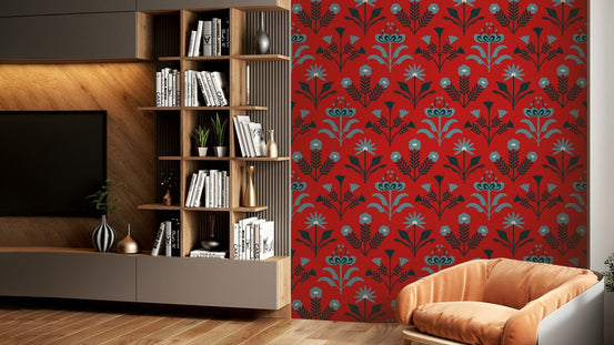 The color palette includes blue, navy, indigo, white, and dark red. GD3254
