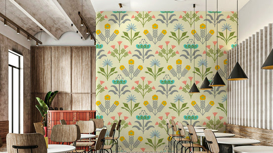Features stylized flowers and botanical elements. GD3252
