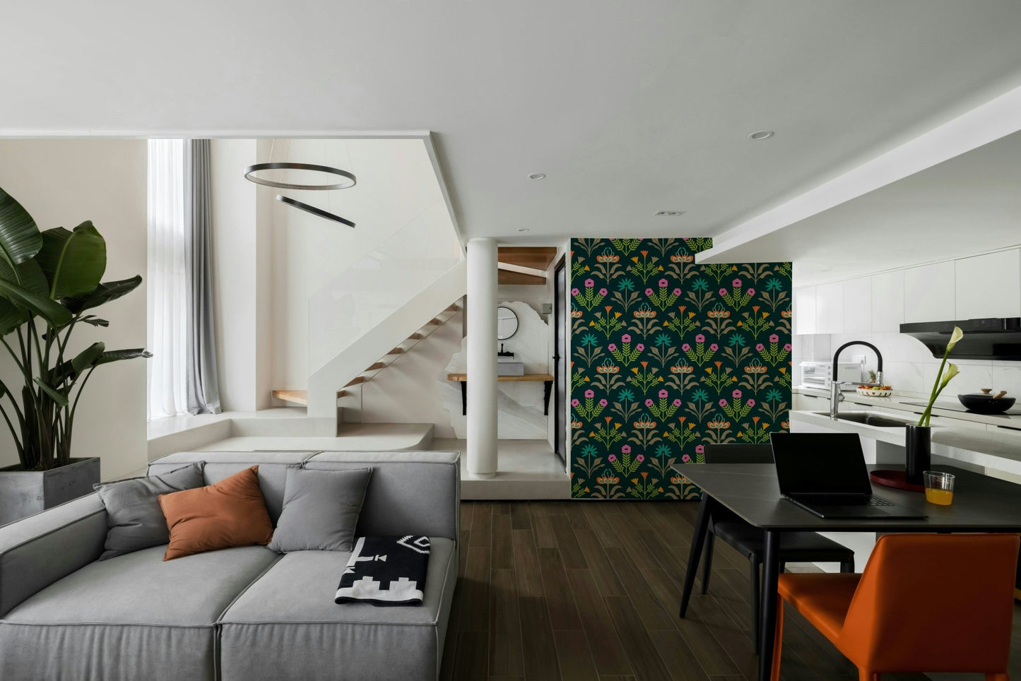 The texture appears smooth and graphic, like a vintage print or textile.
