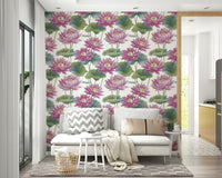 The colors are a soft, serene palette of pinks, whites, and gentle greens.

