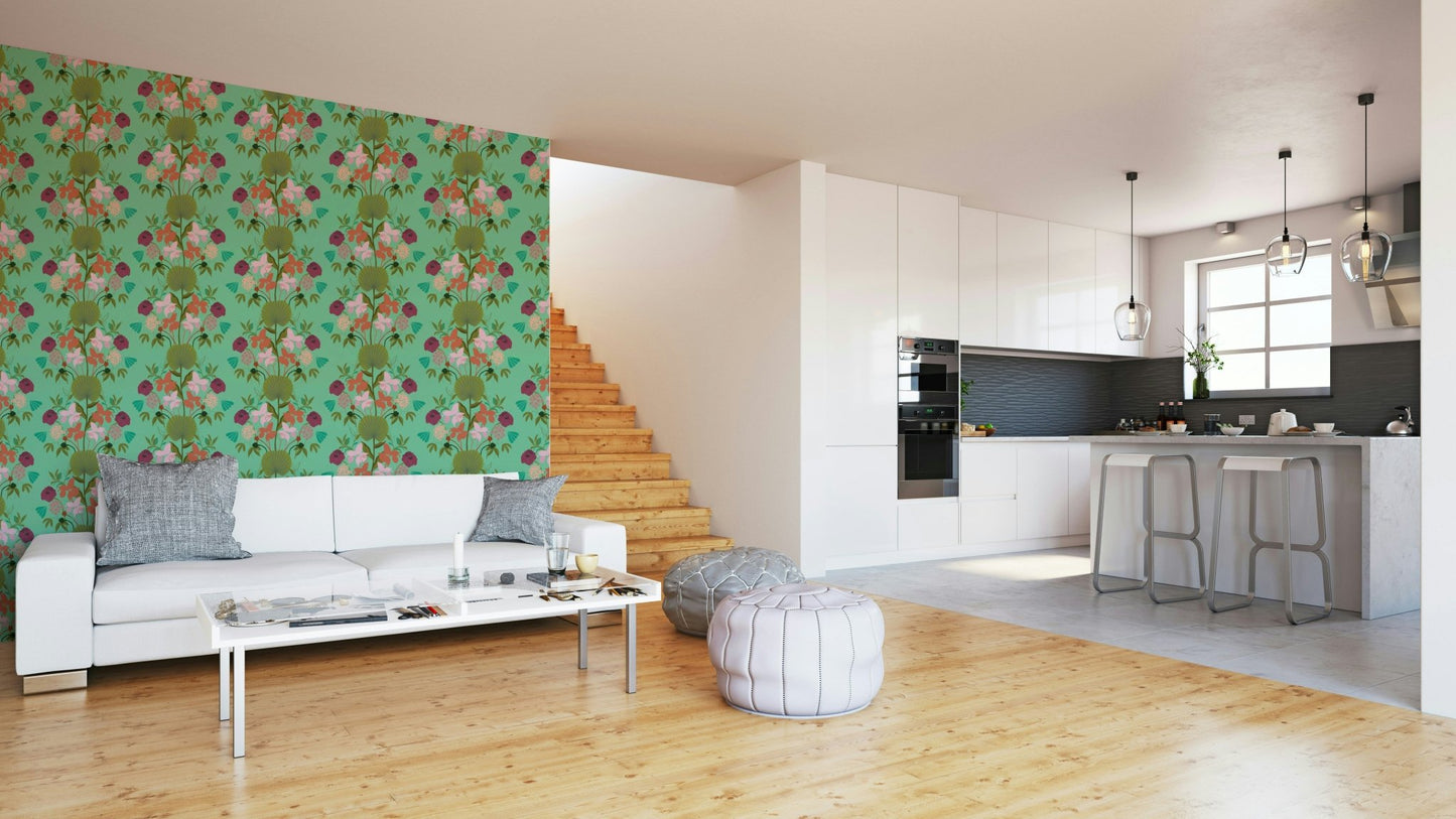 Natural lotus leaf mural wallpaper

