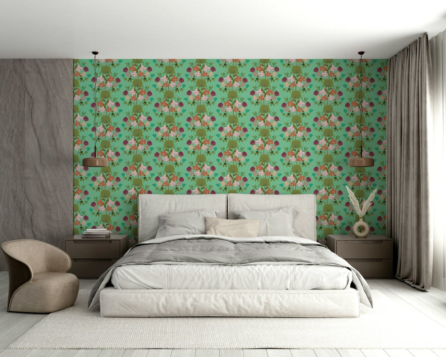 Calm botanical wallpaper design

