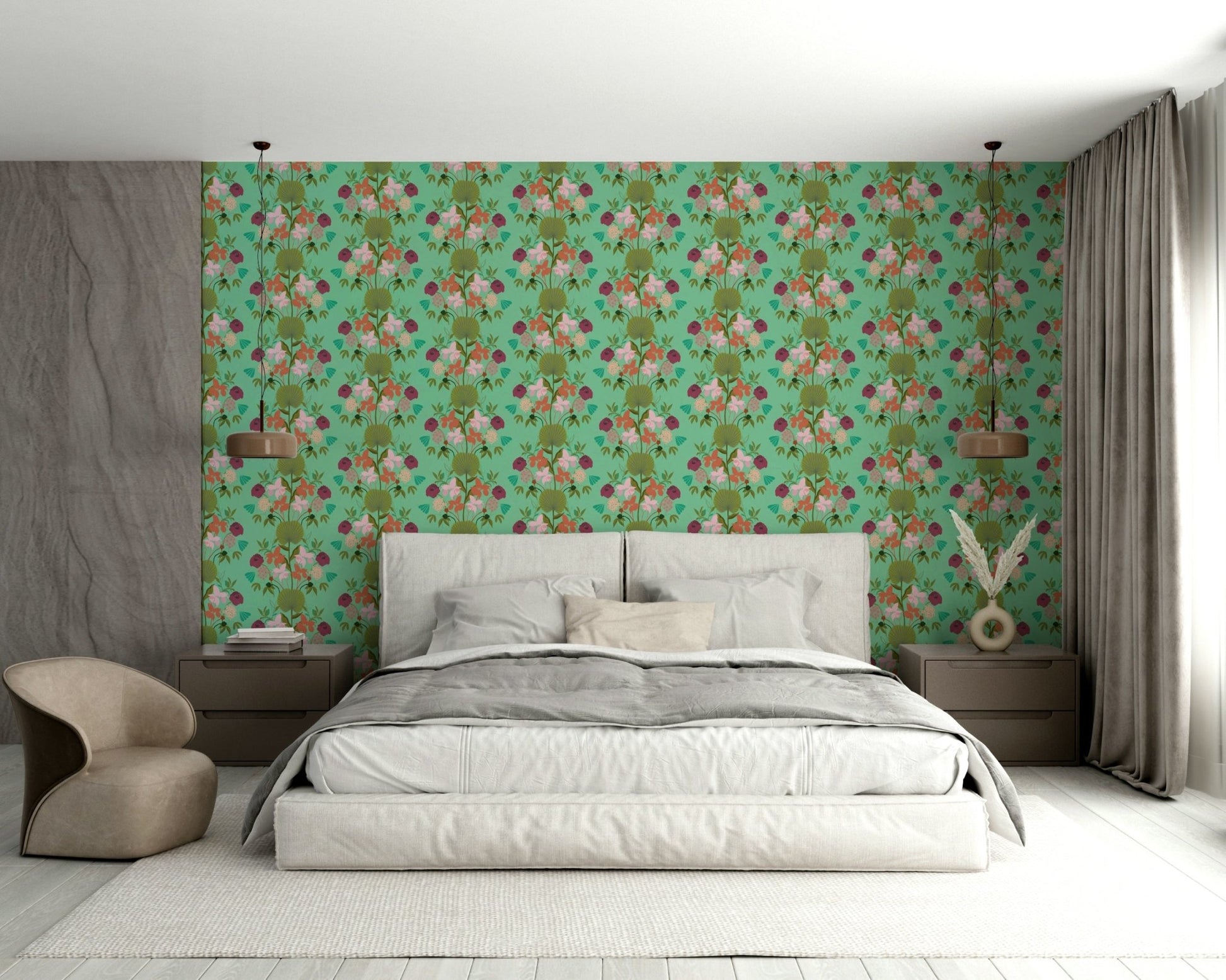 Calm botanical wallpaper design

