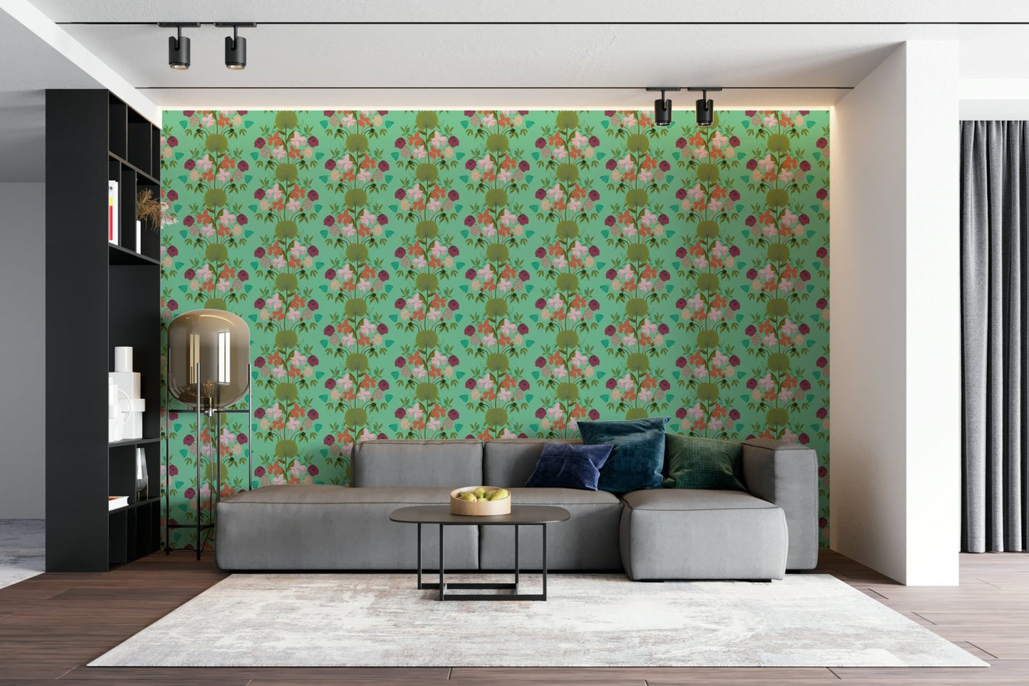 Wallpaper for walls with leaf art

