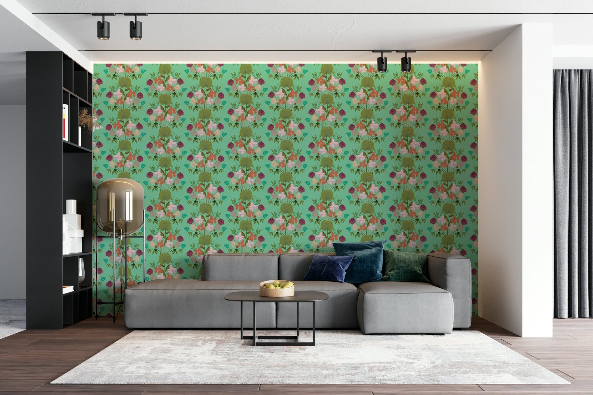 Wallpaper for walls with leaf art

