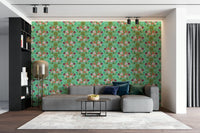 Wallpaper for walls with leaf art

