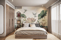 Elegant Lotus Flower Wall Mural Design
