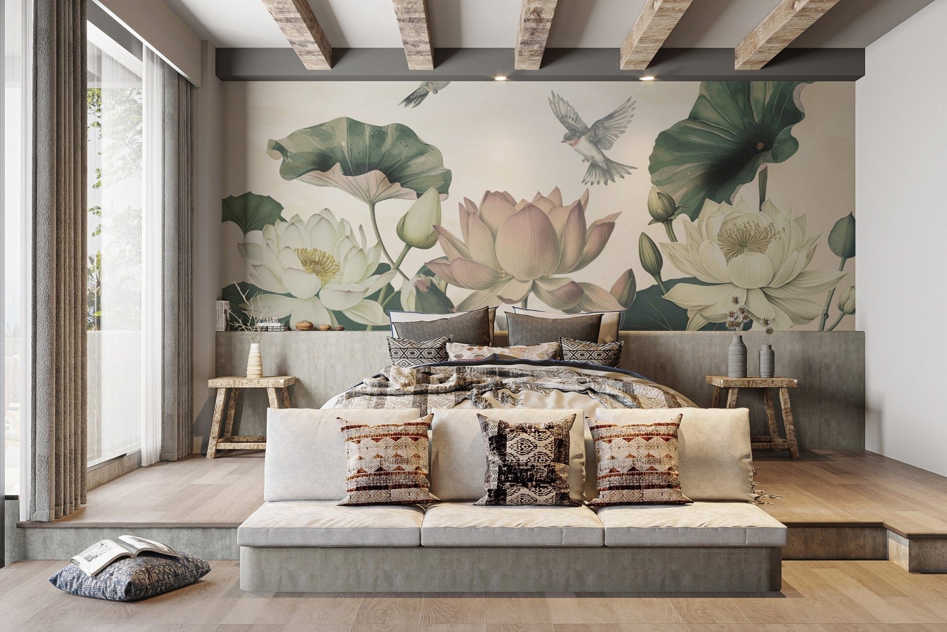 Sophisticated Botanical Lotus Wall Art