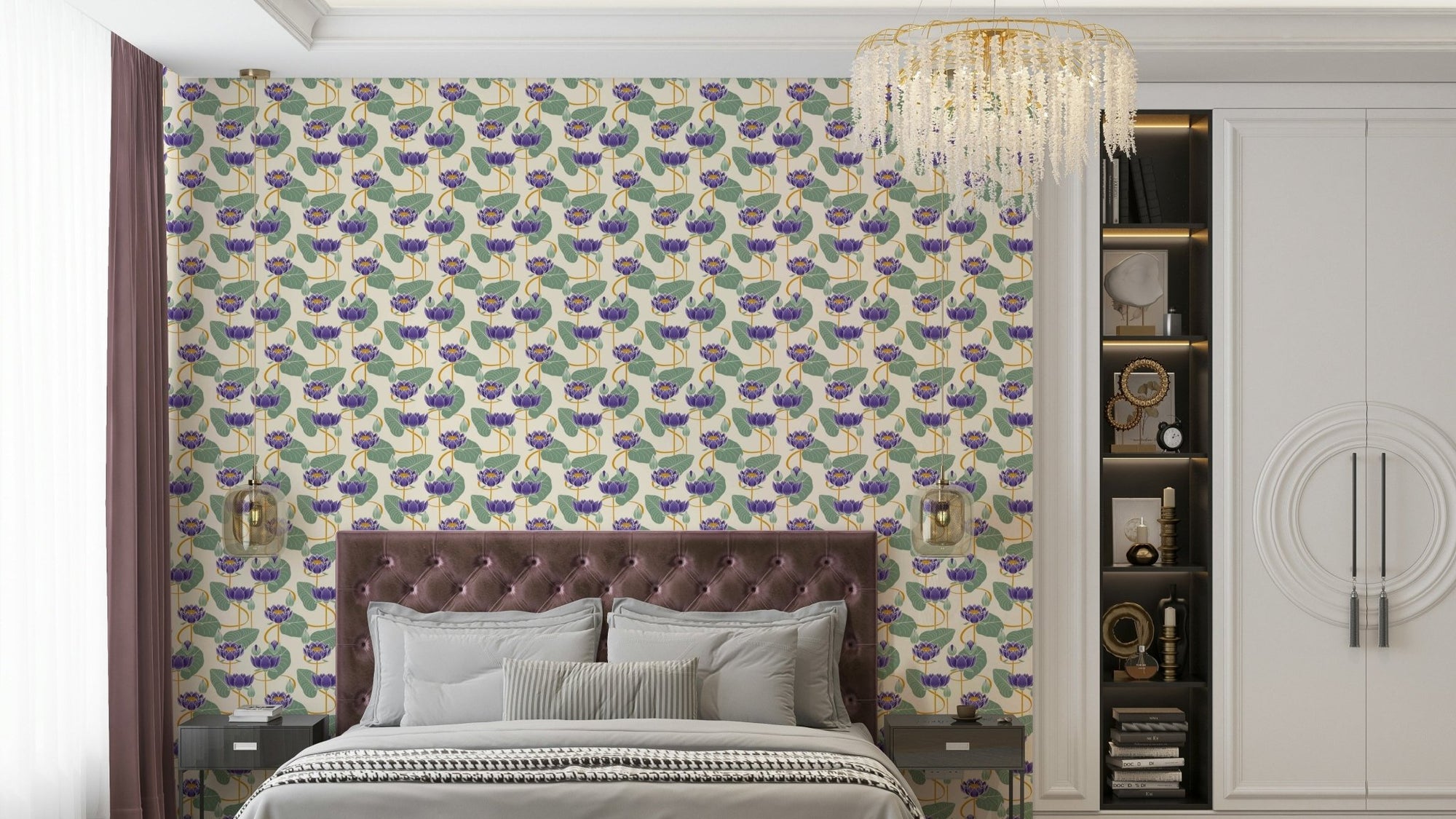 Elegant Lotus Reverie floral wall covering
 GD140
