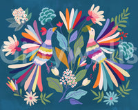 Artistic Love Birds wall mural for a creative studio setup.