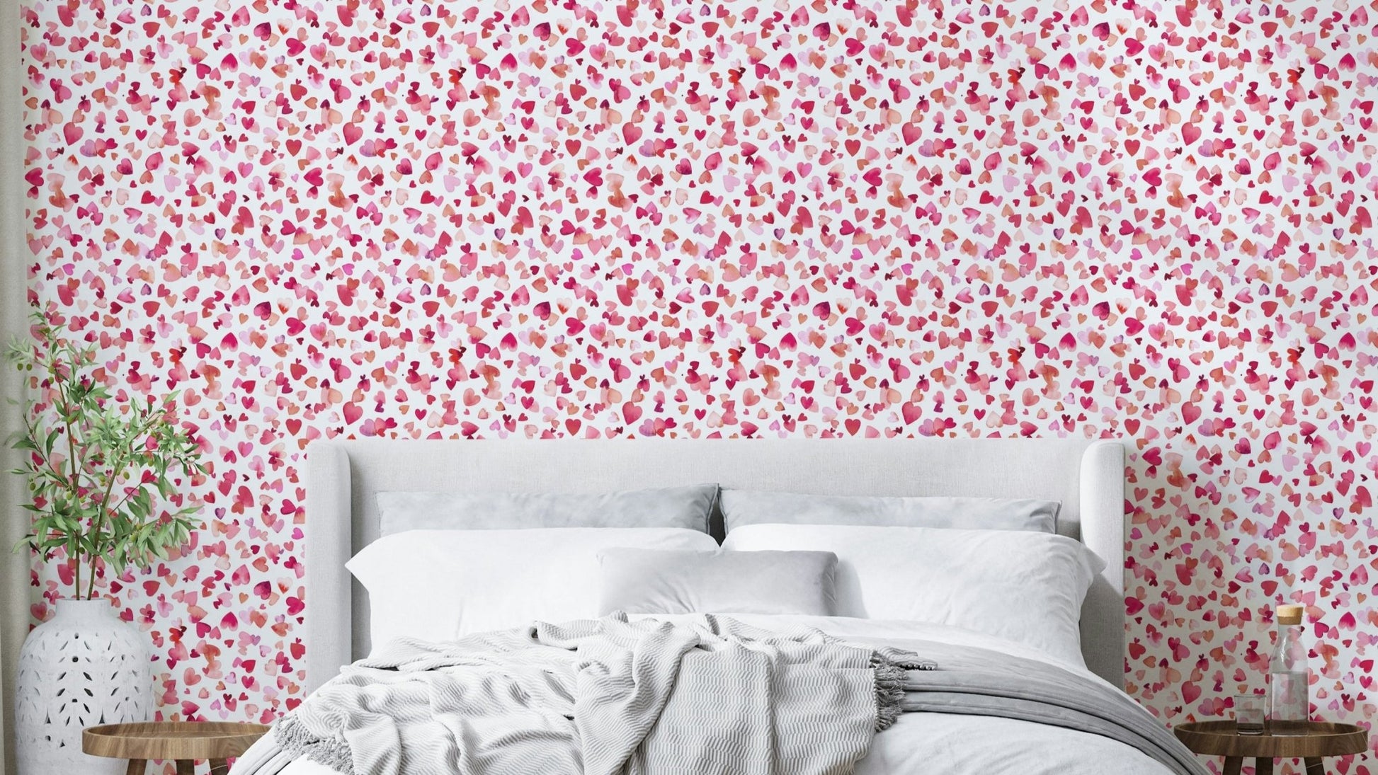 Pink red love hearts wallpaper

