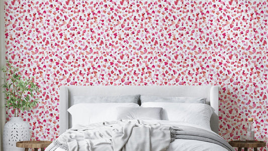 Pink red love hearts wallpaper

