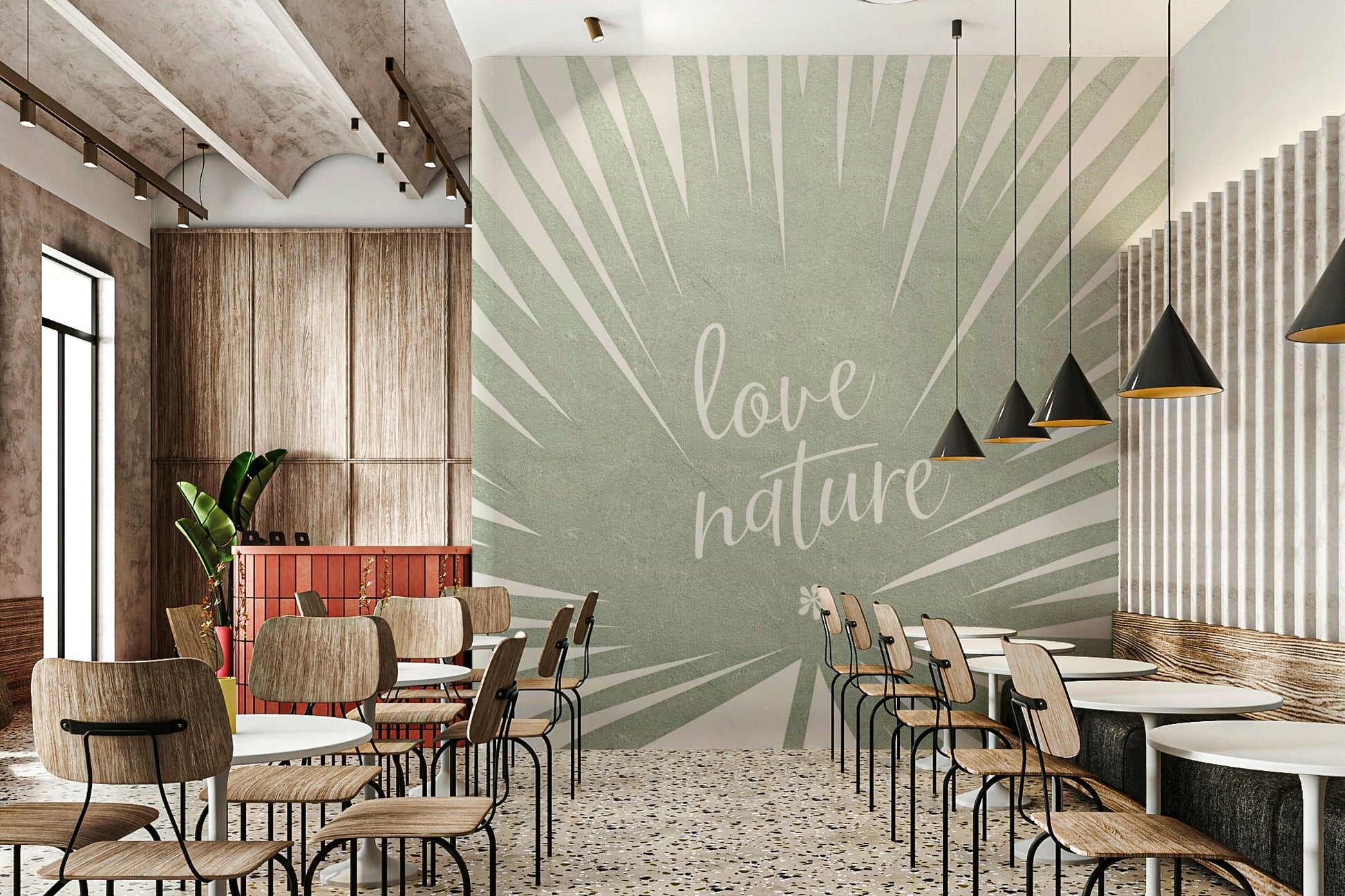 Nature print mural wallpaper

