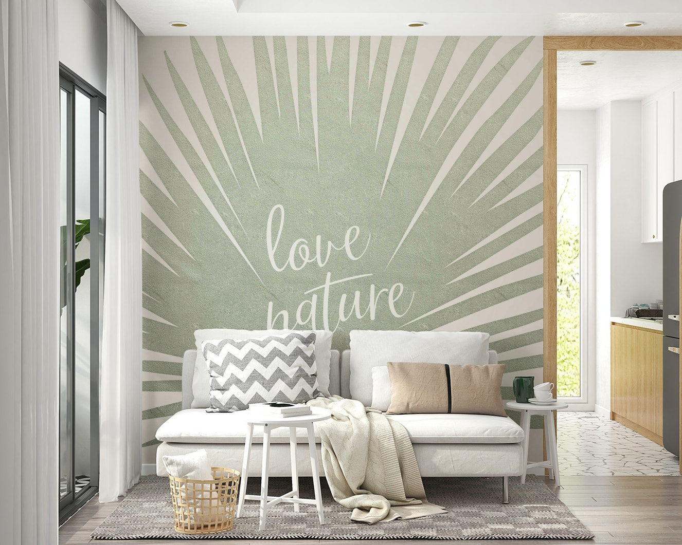 Love Nature themed wall mural

