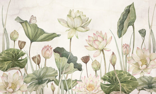 Lovely Water Lilies Wallpaper Murals
