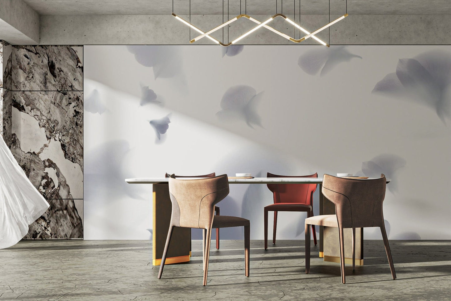 Lavender minimalist floral wallpaper
