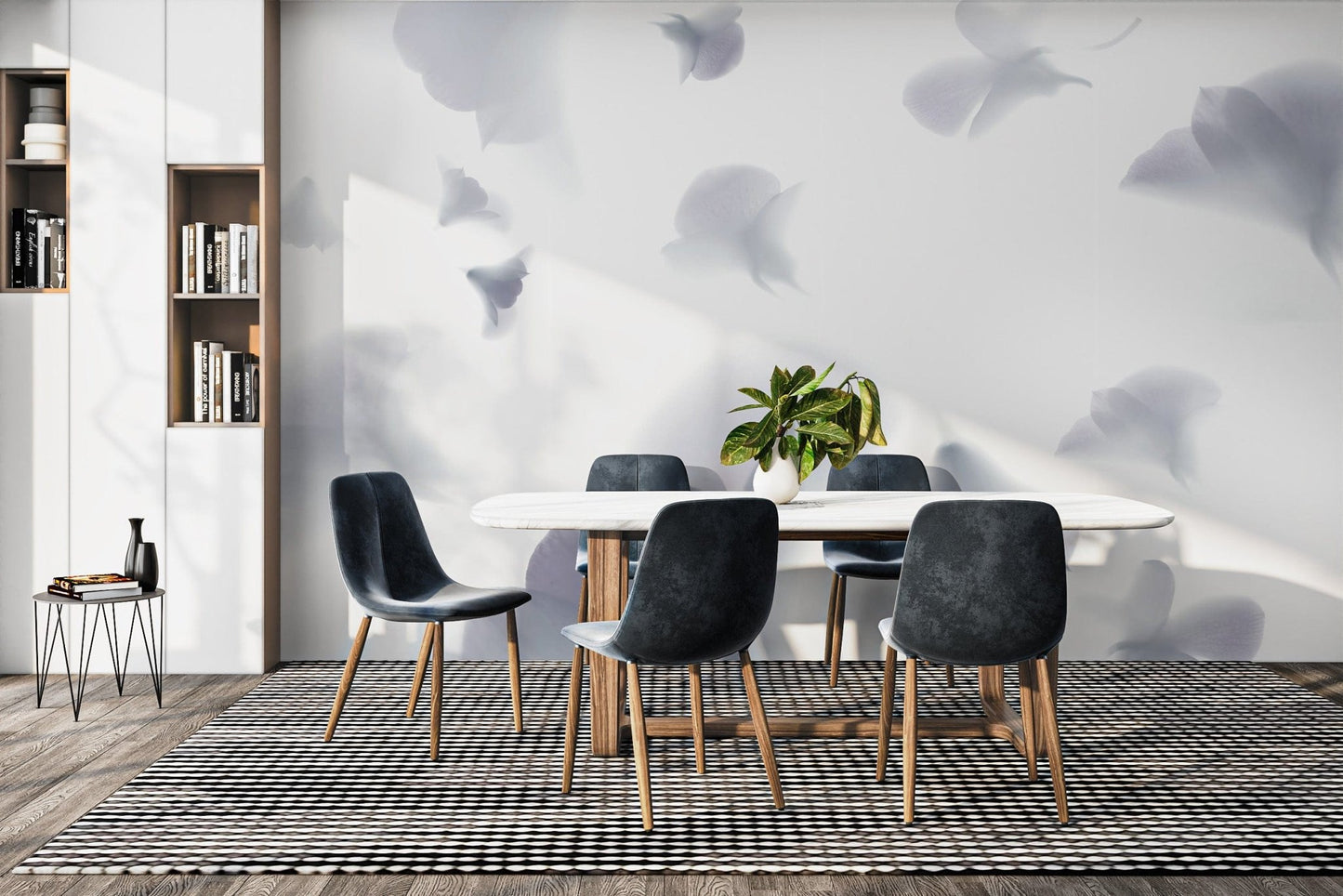 Soft lavender floral wallpaper design
