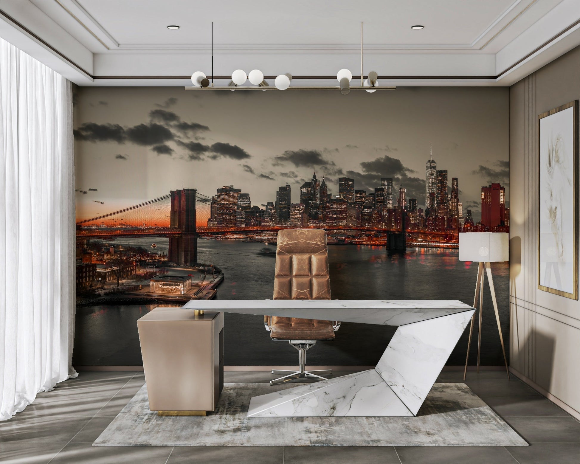 The wallpaper for walls being admired in a home.

